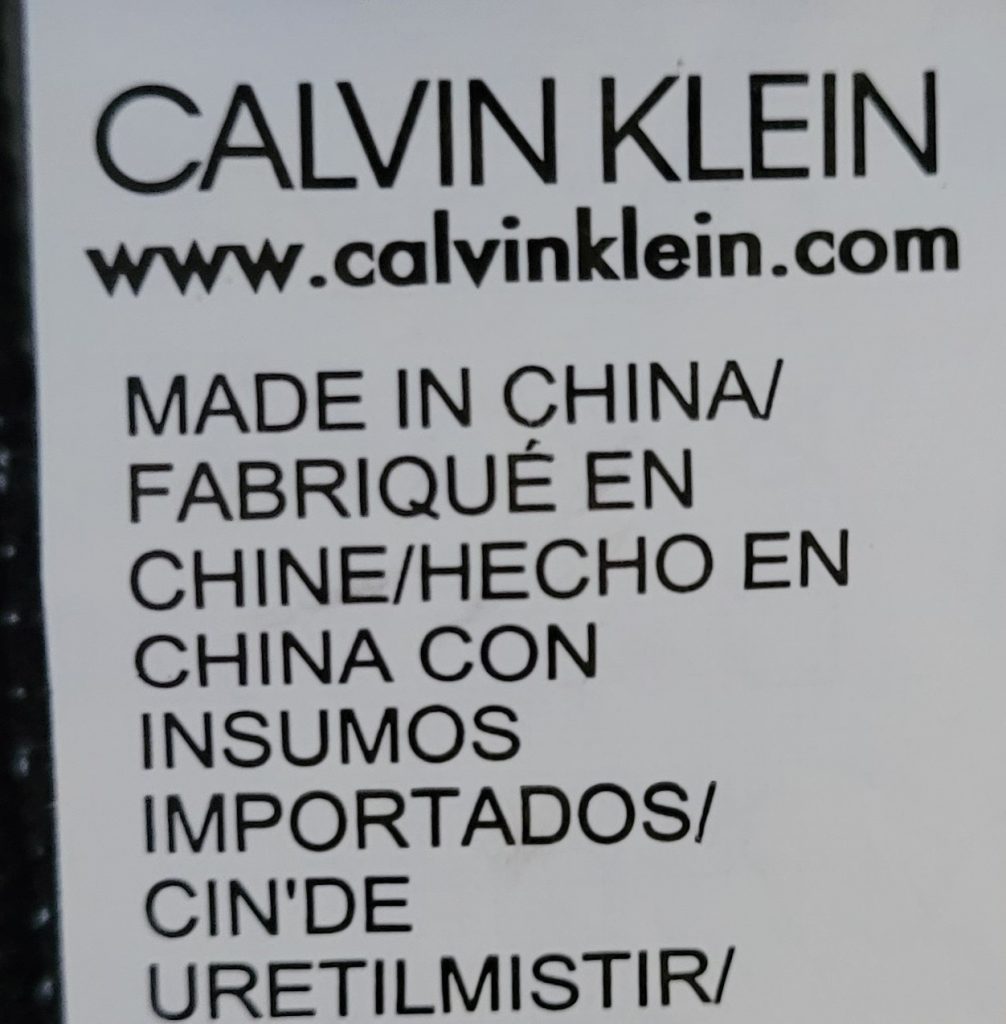 Calvin Klein made in China