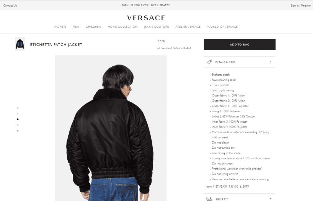 Is Versace Made In China