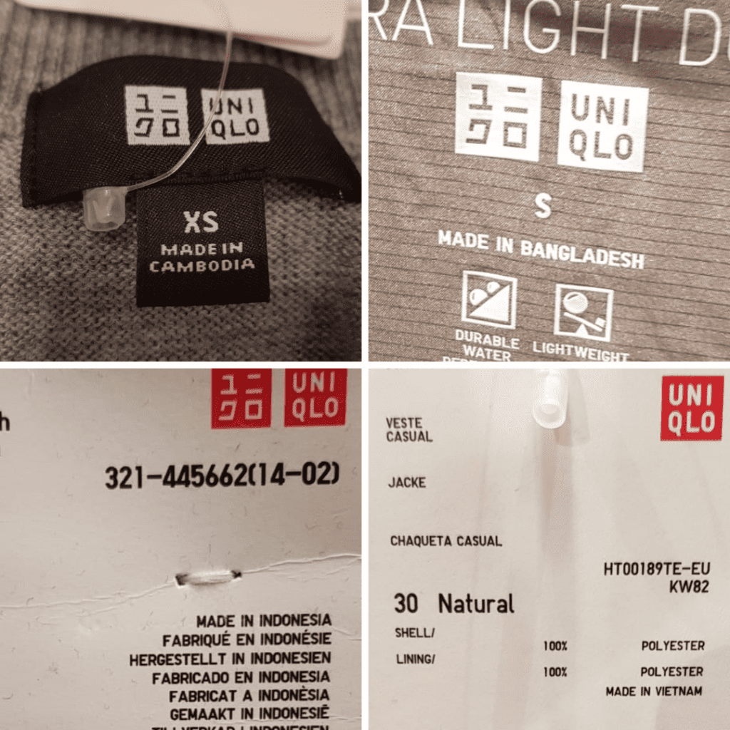 Detail of label with logo Made in Vietnam on clothes by Japanese retailer  Uniqlo Stock Photo  Alamy