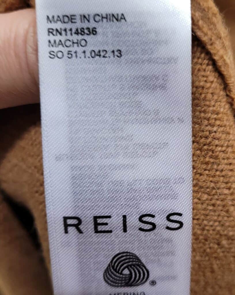 Is Reiss Clothing Made In China