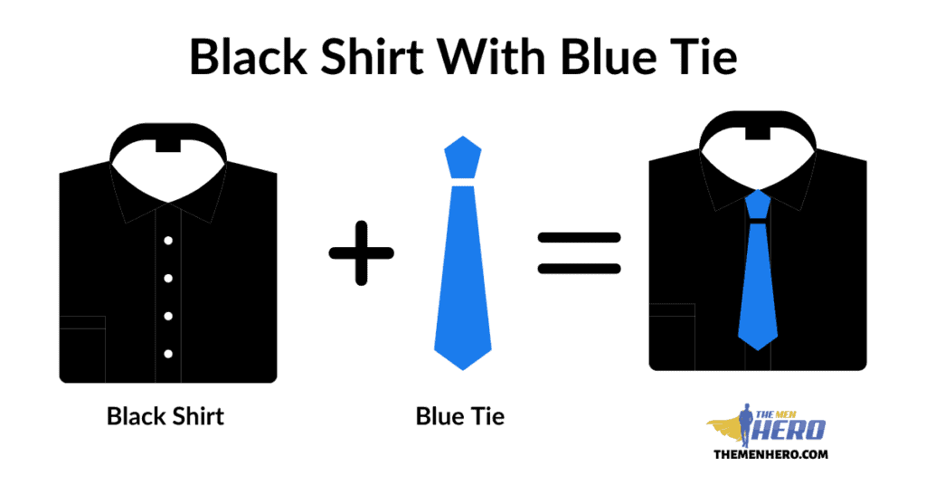 Black Shirt With Blue Tie