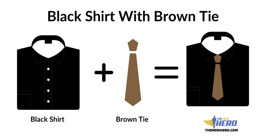 Black Shirt With Brown Tie