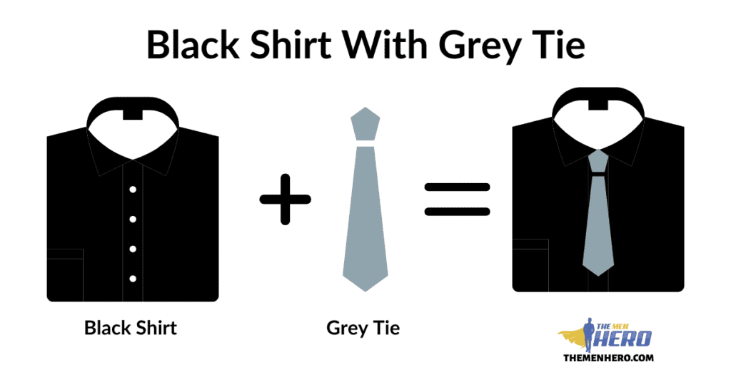Black Shirt With Grey Tie