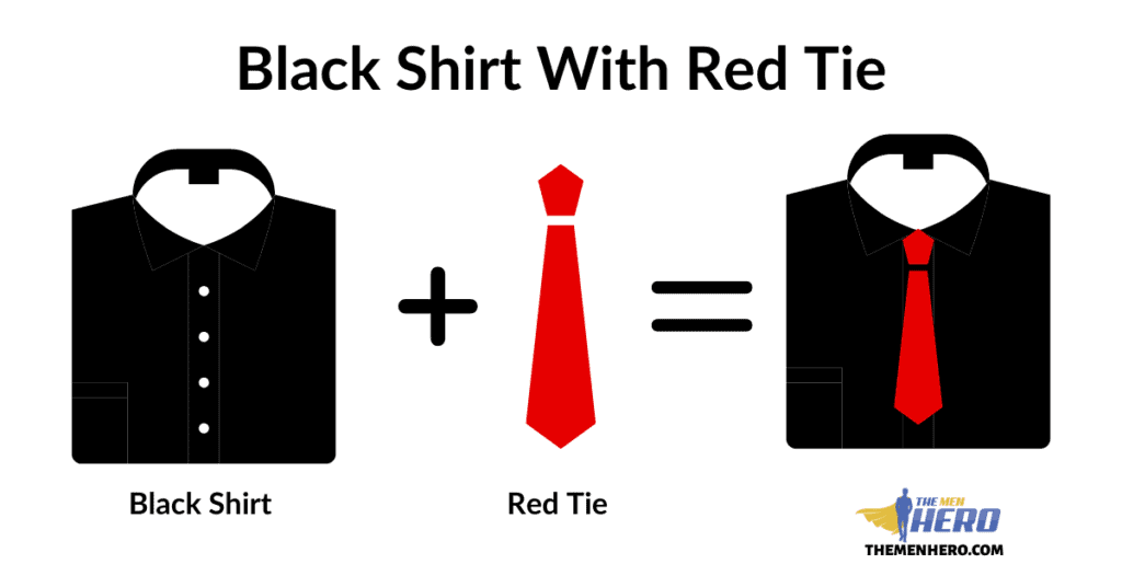 Black Shirt With Red Tie