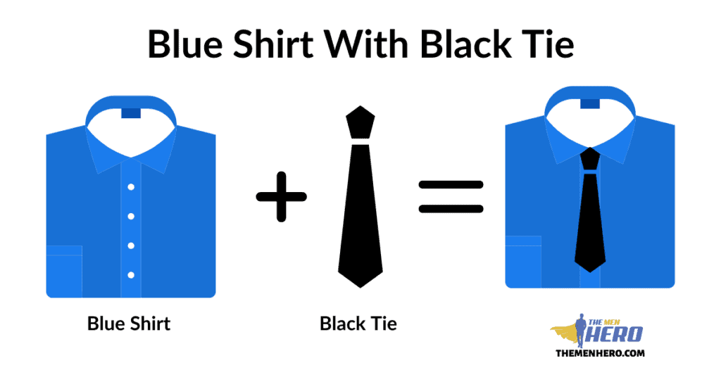 Blue Shirt With Black Tie