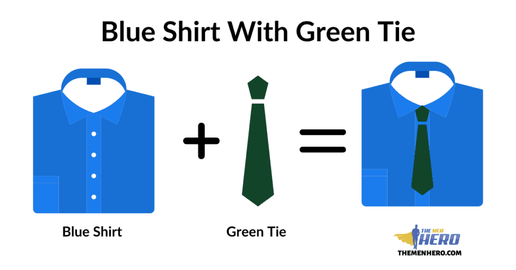 Blue Shirt With Green Tie