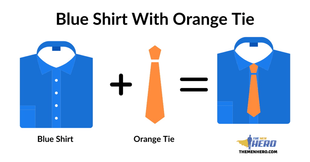 Blue Shirt With Orange Tie