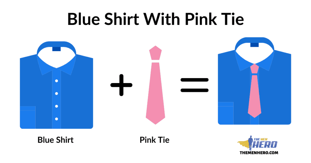 Blue Shirt With Pink Tie
