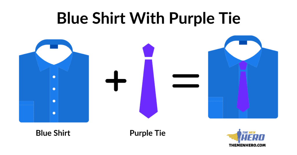 Blue Shirt With Purple Tie