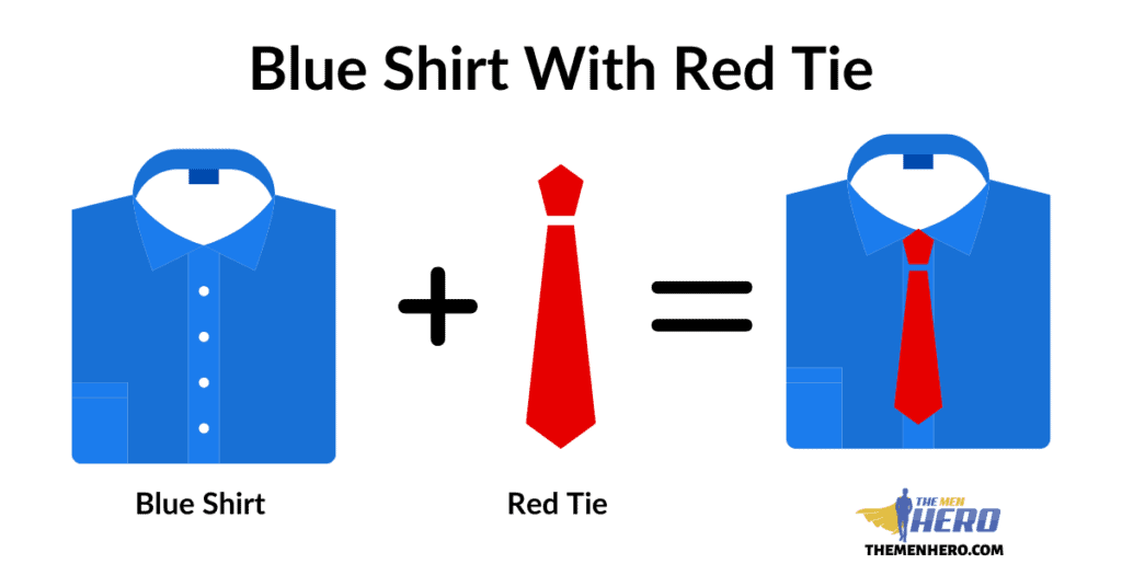 Blue Shirt With Red Tie