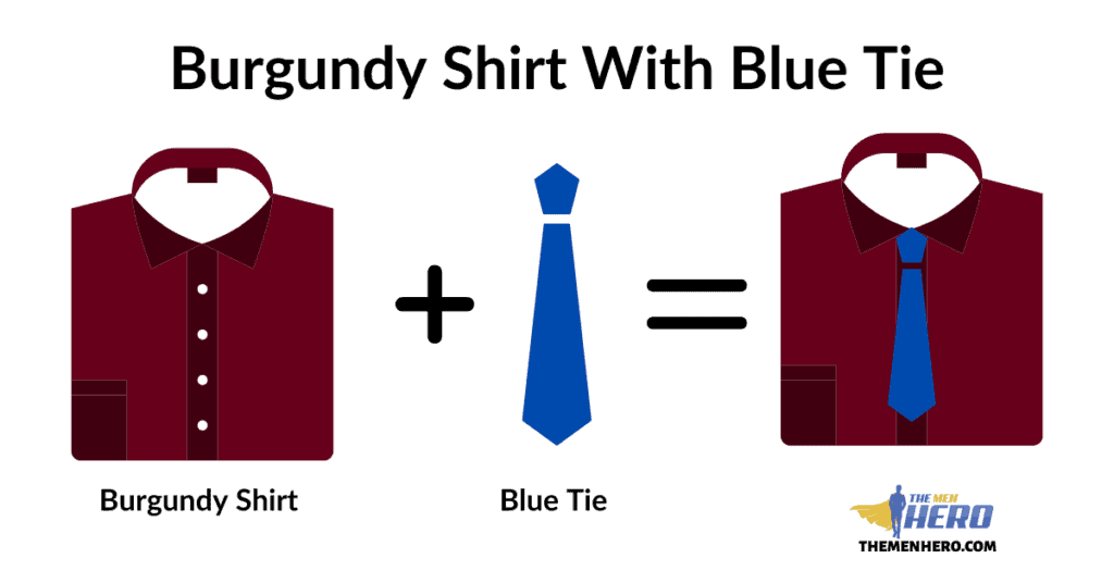 Burgundy Shirt With Blue Tie