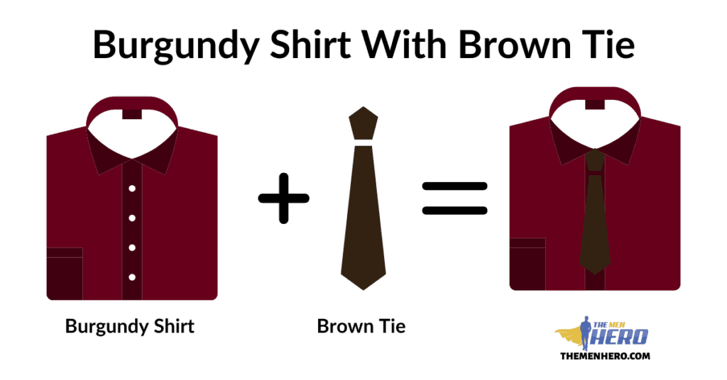 Burgundy Shirt With Brown Tie