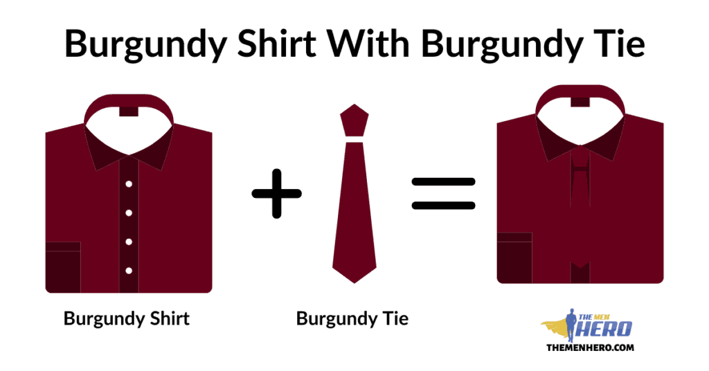 Burgundy Shirt With Burgundy Tie