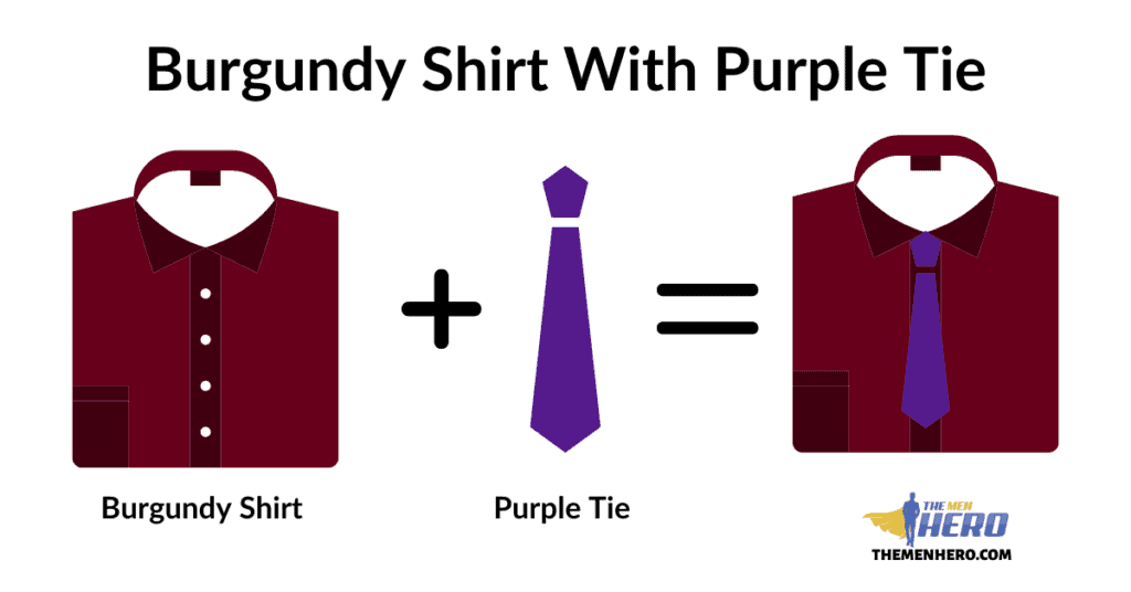 Burgundy Shirt With Purple Tie