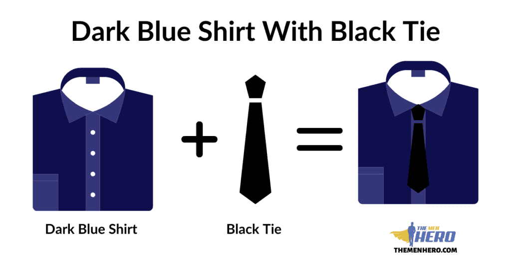 Dark Blue Shirt With Black Tie