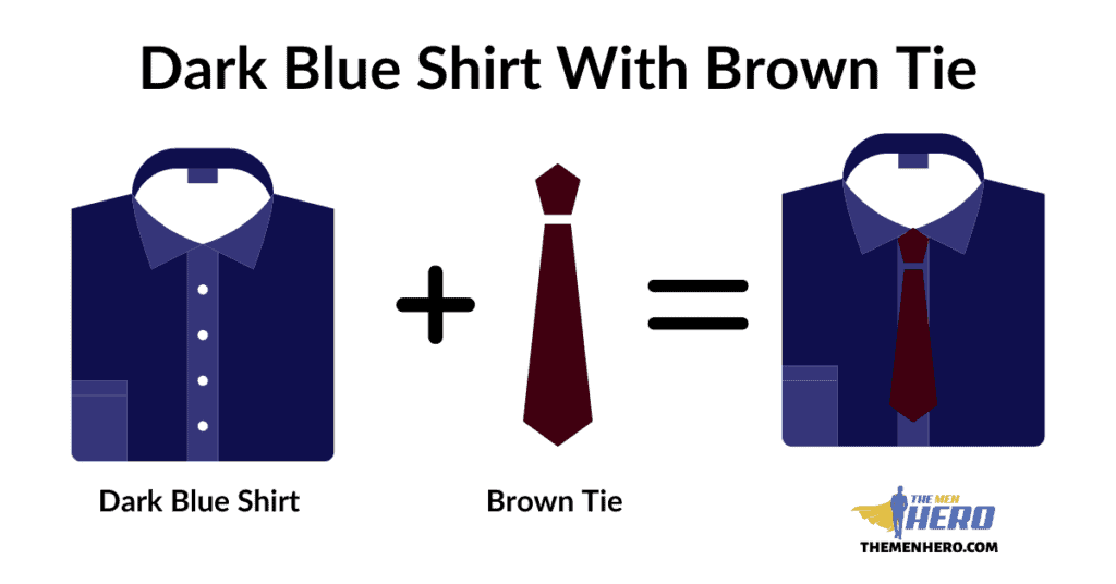 Dark Blue Shirt With Brown Tie