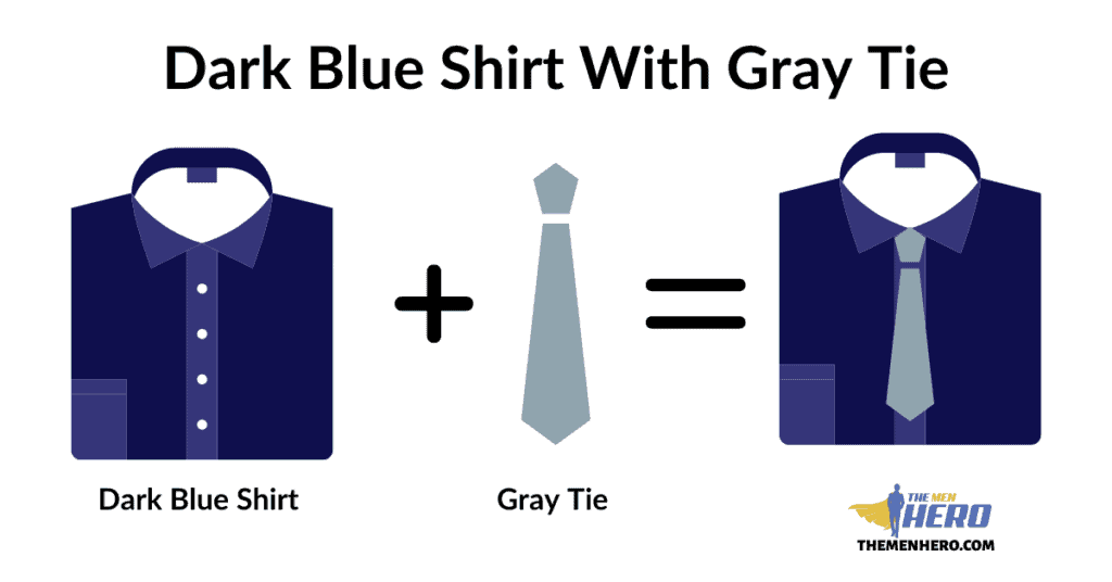 Dark Blue Shirt With Gray Tie