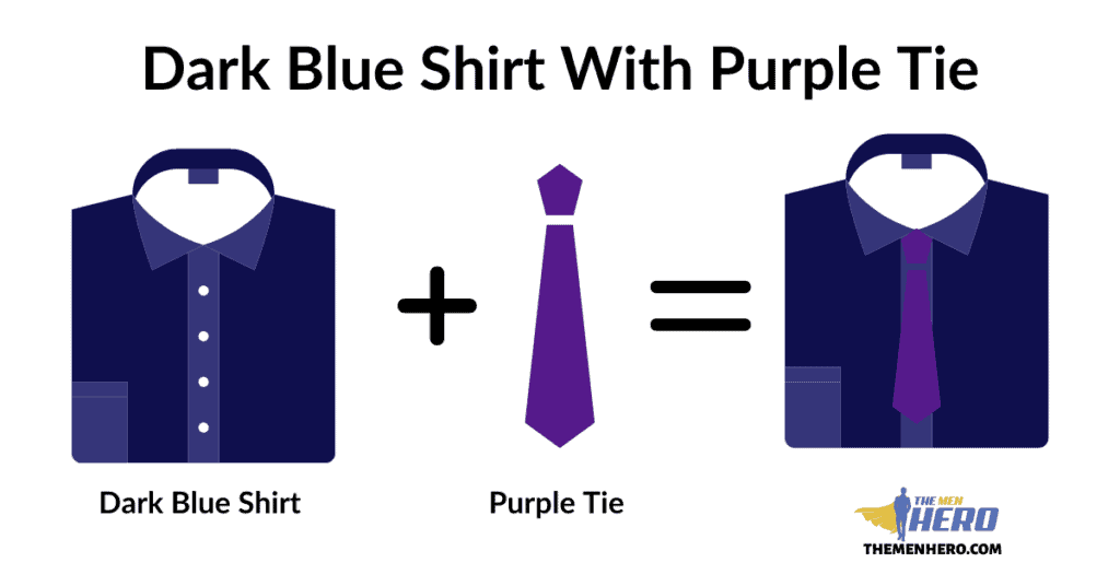 Dark Blue Shirt With Purple Tie
