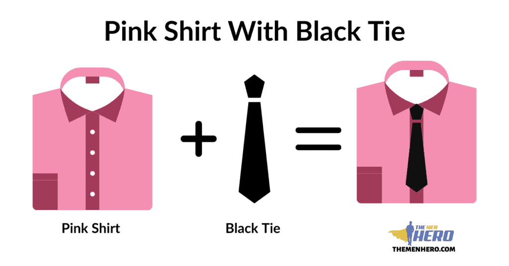 Pink Shirt With Black Tie