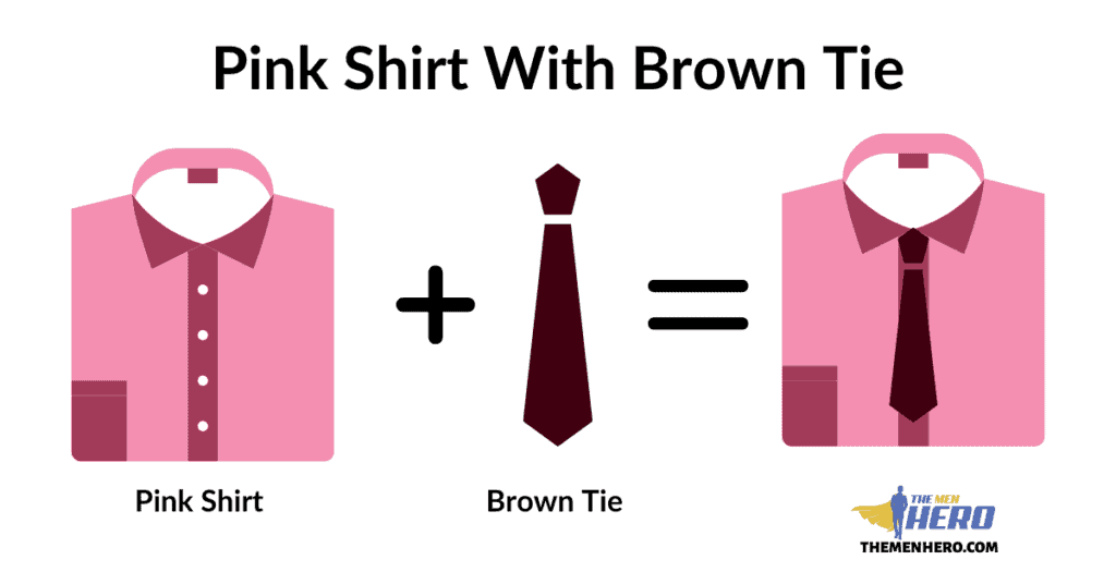 Pink Shirt With Brown Tie
