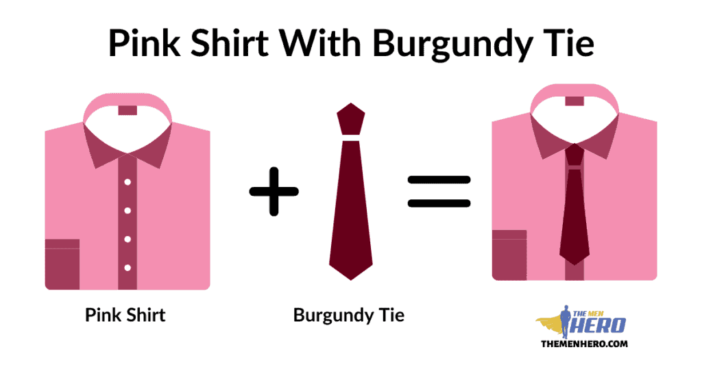 Pink Shirt With Burgundy Tie