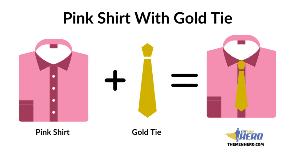 Pink Shirt With Gold Tie
