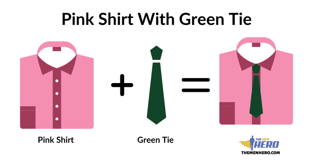 Pink Shirt With Green Tie