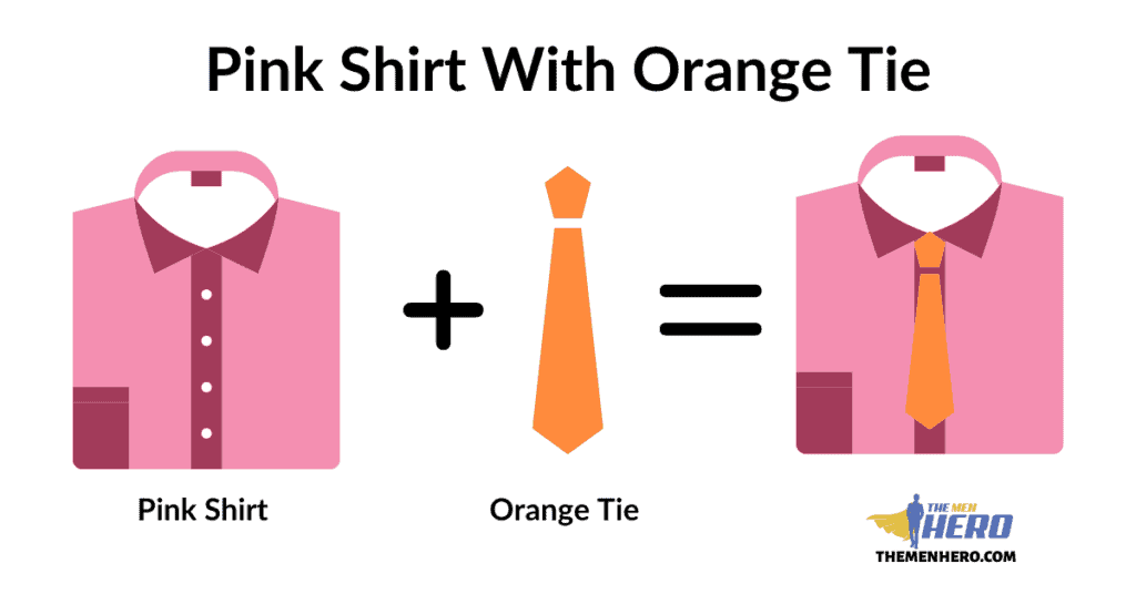 Pink Shirt With Orange Tie