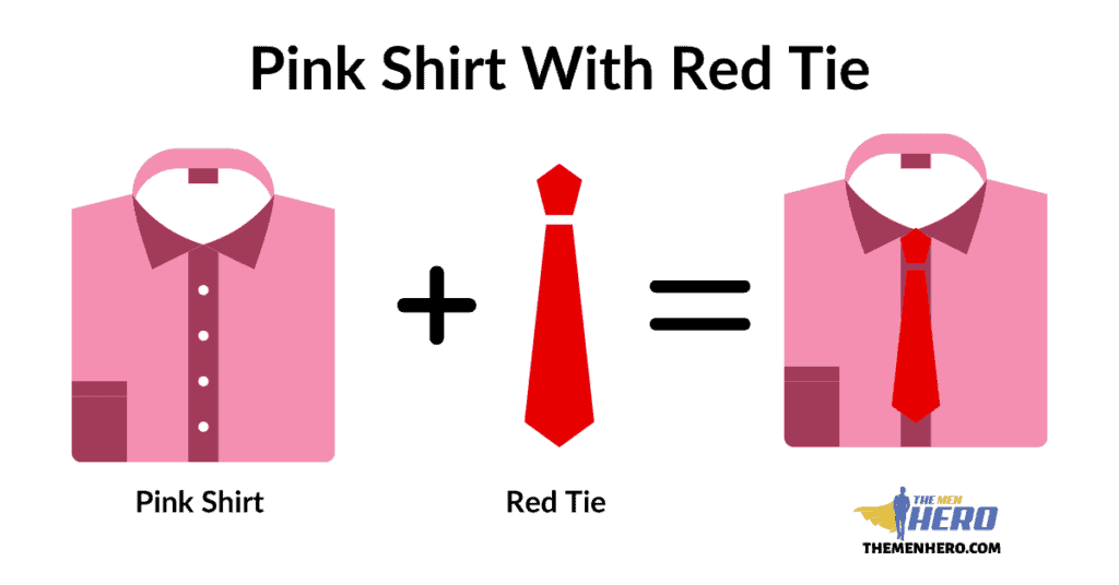 Pink Shirt With Red Tie