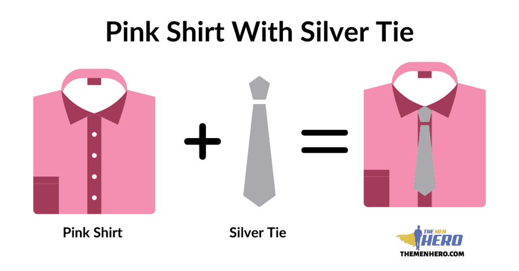Pink Shirt With Silver Tie