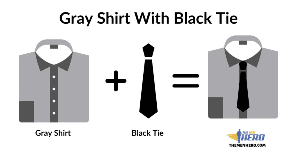 Gray Shirt With A Black Tie