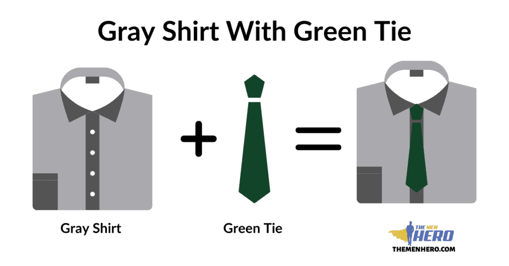 Gray Shirt With A Green Tie