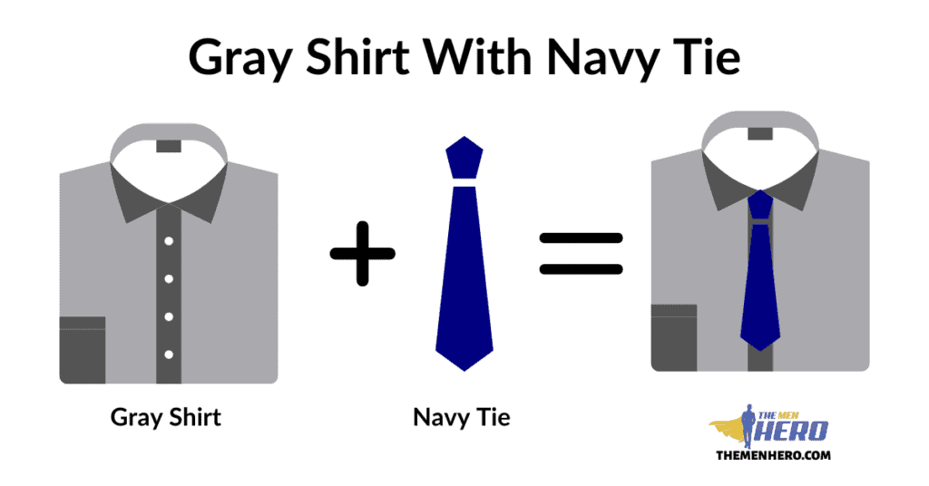 Gray Shirt With A Navy Tie