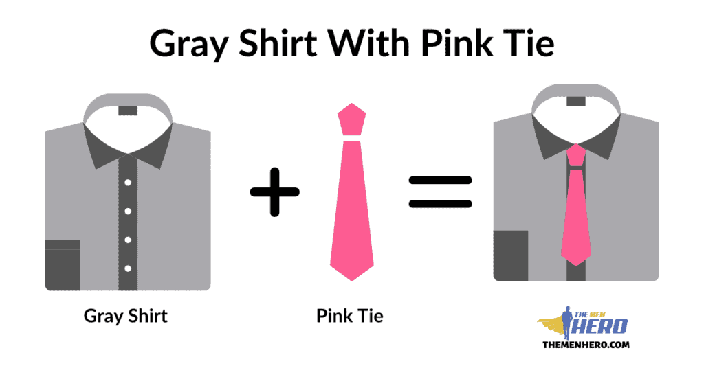 Gray Shirt With A Pink Tie