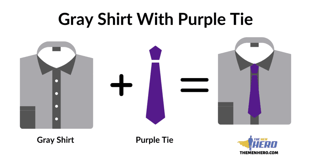 Gray Shirt With A Purple Tie