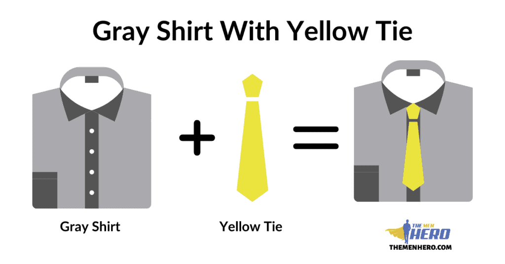 Gray Shirt With A Yellow Tie