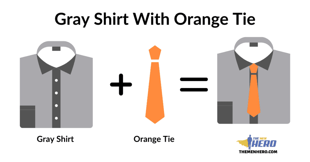 Gray Shirt With An Orange Tie