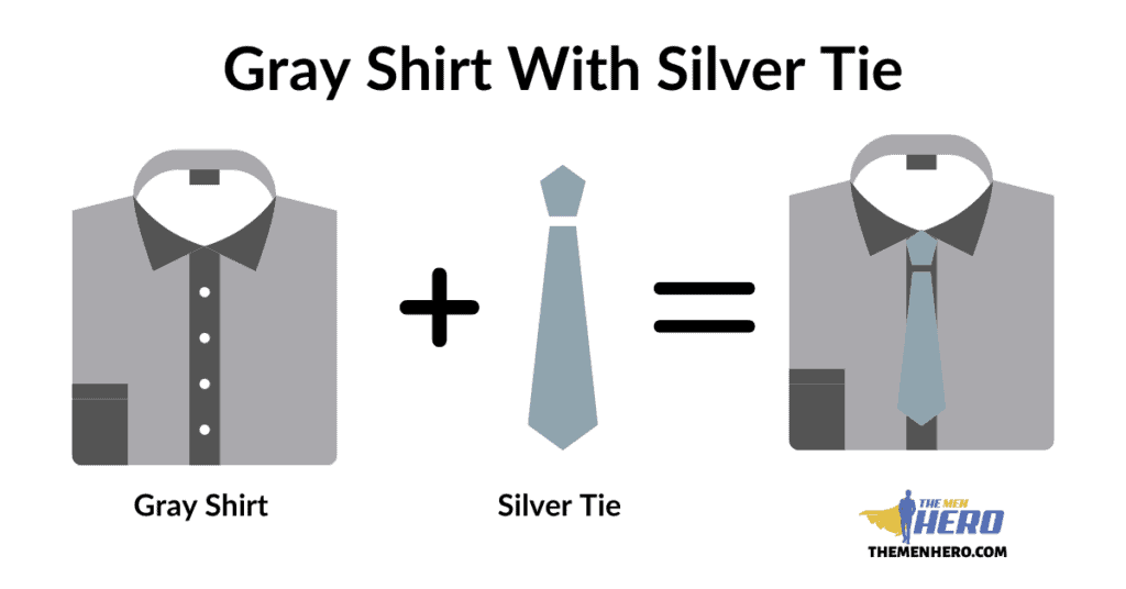 Gray Shirt With Silver Tie