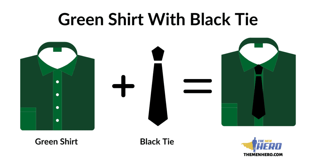 Green Shirt With Black Tie