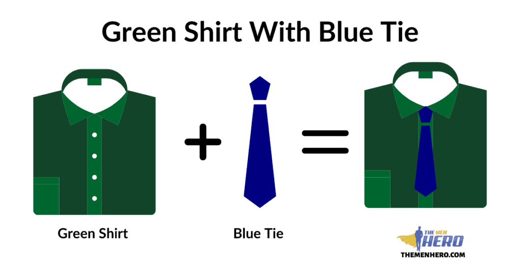 Green Shirt With Blue Tie