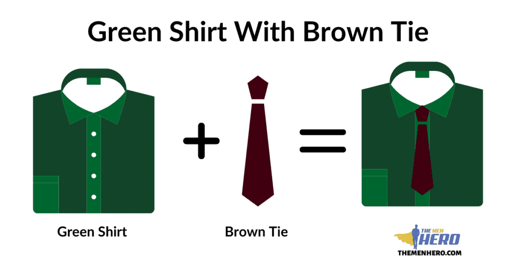 Green Shirt With Brown Tie