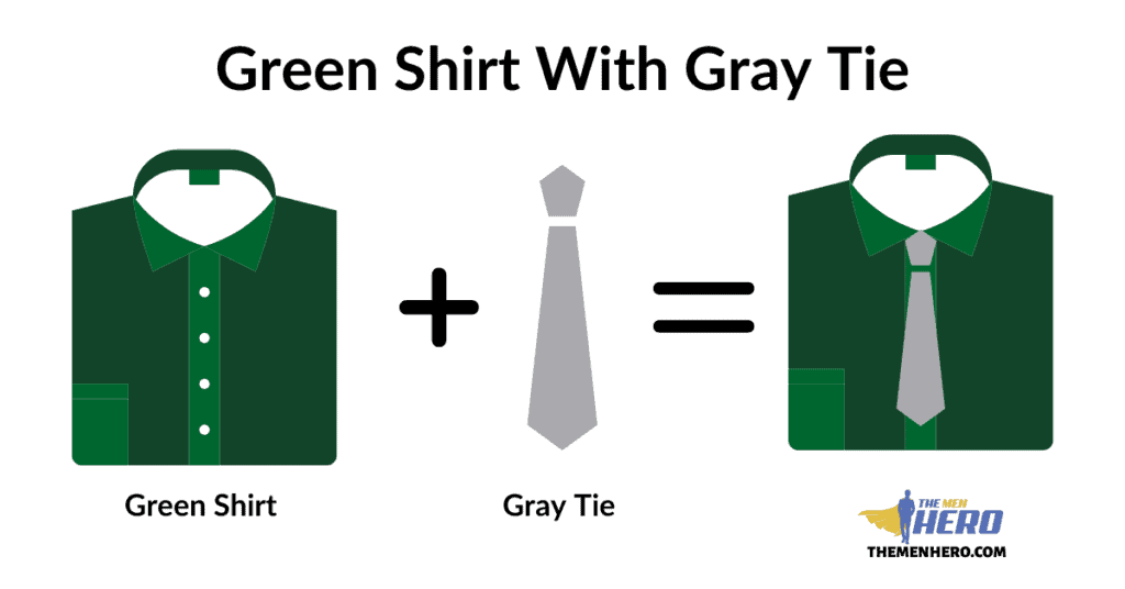 Green Shirt With Gray Tie