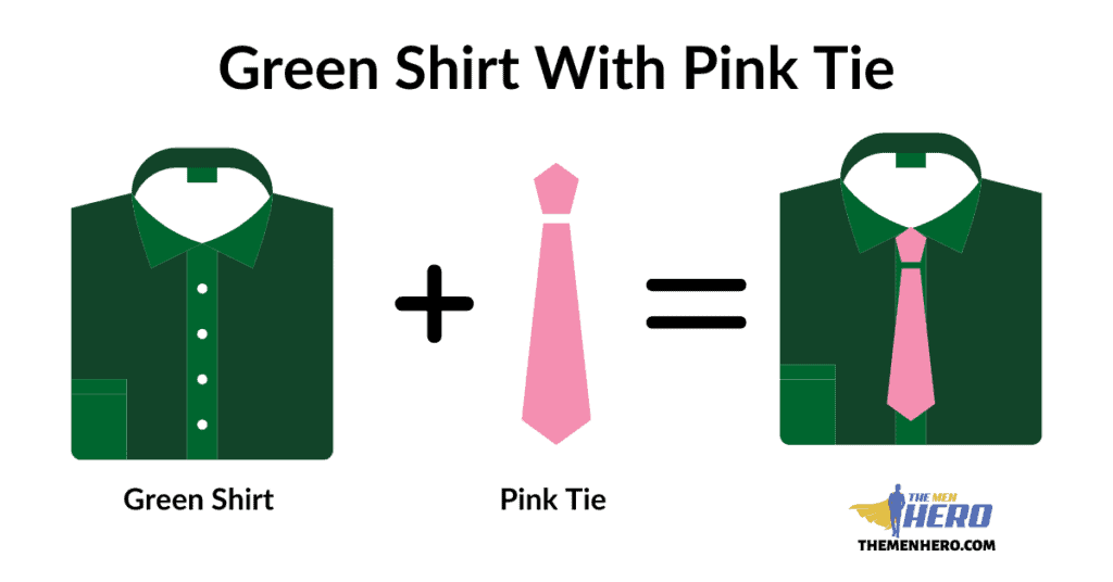 Green Shirt With Pink Tie