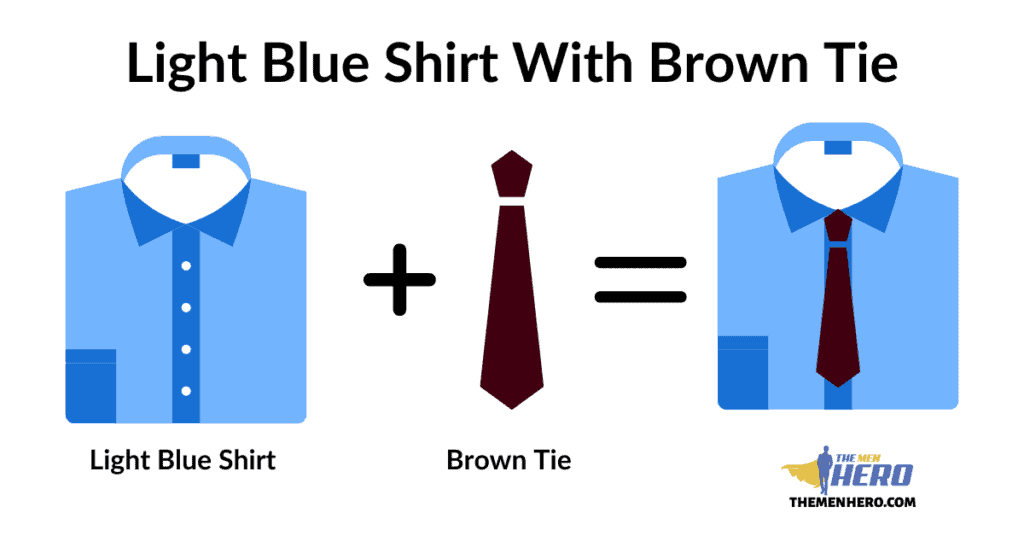 Light Blue Shirt With Brown Tie