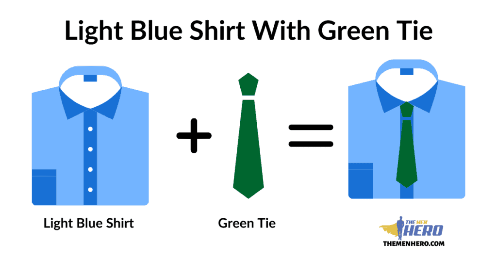 Light Blue Shirt With Green Tie