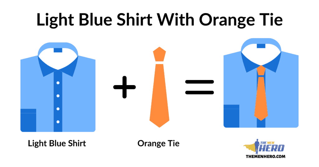 Light Blue Shirt With Orange Tie