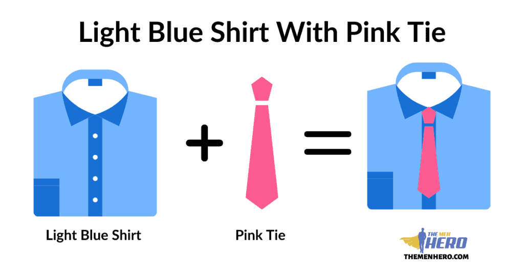 Light Blue Shirt With Pink Tie