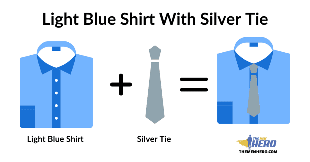 Light Blue Shirt With Silver Tie