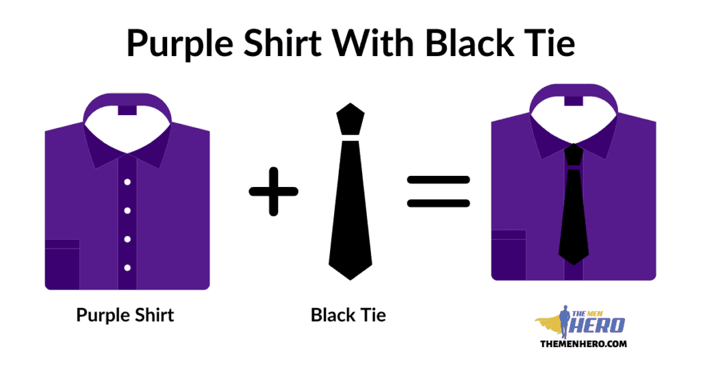 Purple Shirt With Black Tie