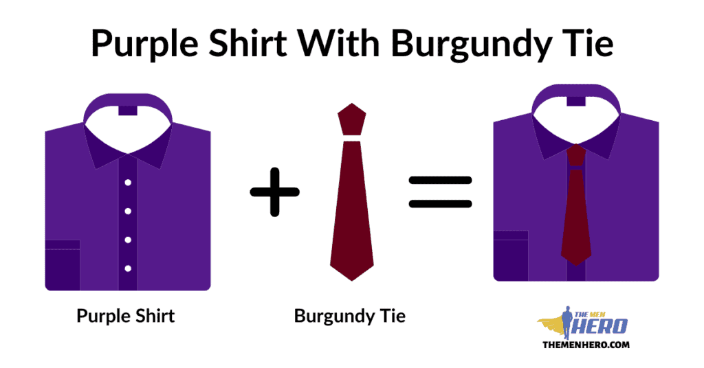 Purple Shirt With Burgundy Tie